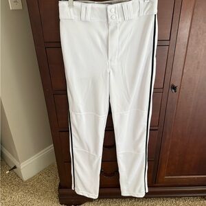New Champro White Baseball Pants with Black Piping. Size adult Small.